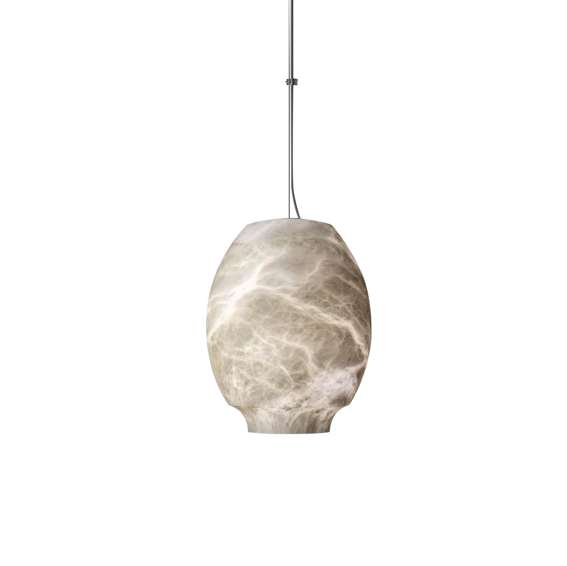 Camille Alabaster Pendant Lamp – Carved Translucent Natural Alabaster Dome Pendant Light