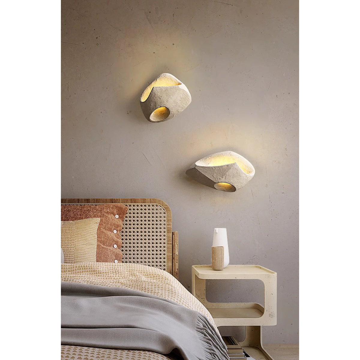 Cement Hollow Wall Lamp - Modern Minimalist Architectural Concrete Sconce