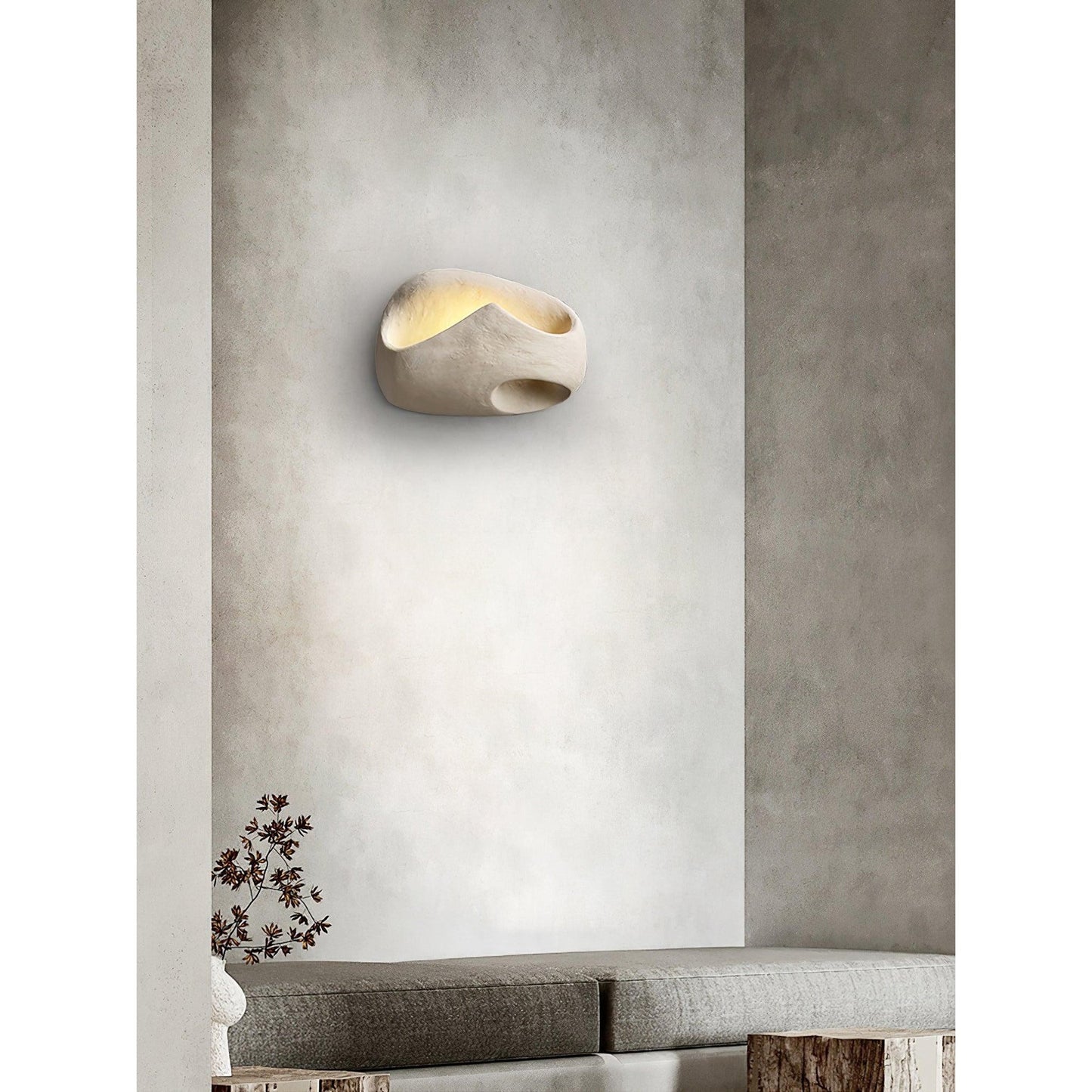 Cement Hollow Wall Lamp - Modern Minimalist Architectural Concrete Sconce