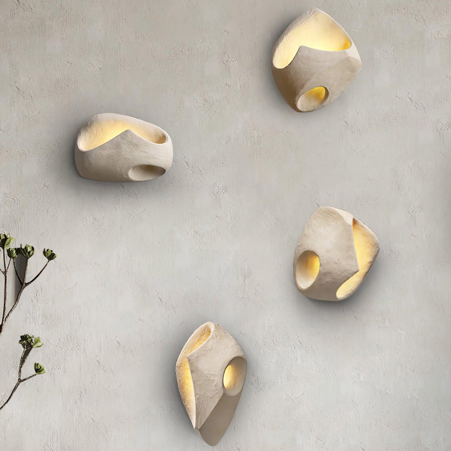 Cement Hollow Wall Lamp - Modern Minimalist Architectural Concrete Sconce