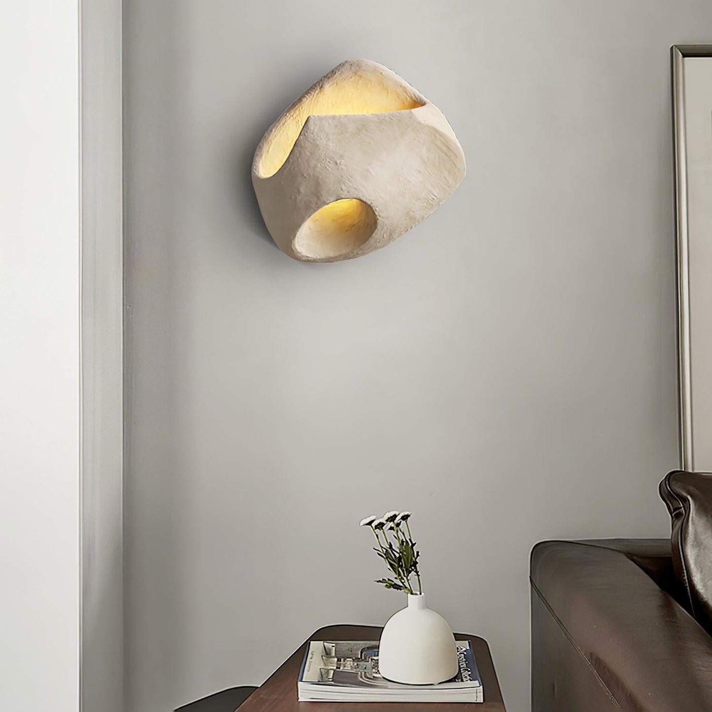 Cement Hollow Wall Lamp - Modern Minimalist Architectural Concrete Sconce