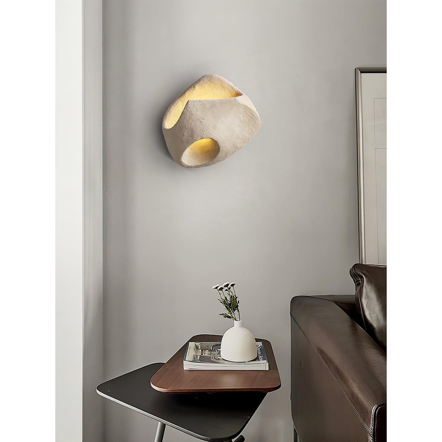 Cement Hollow Wall Lamp - Modern Minimalist Architectural Concrete Sconce