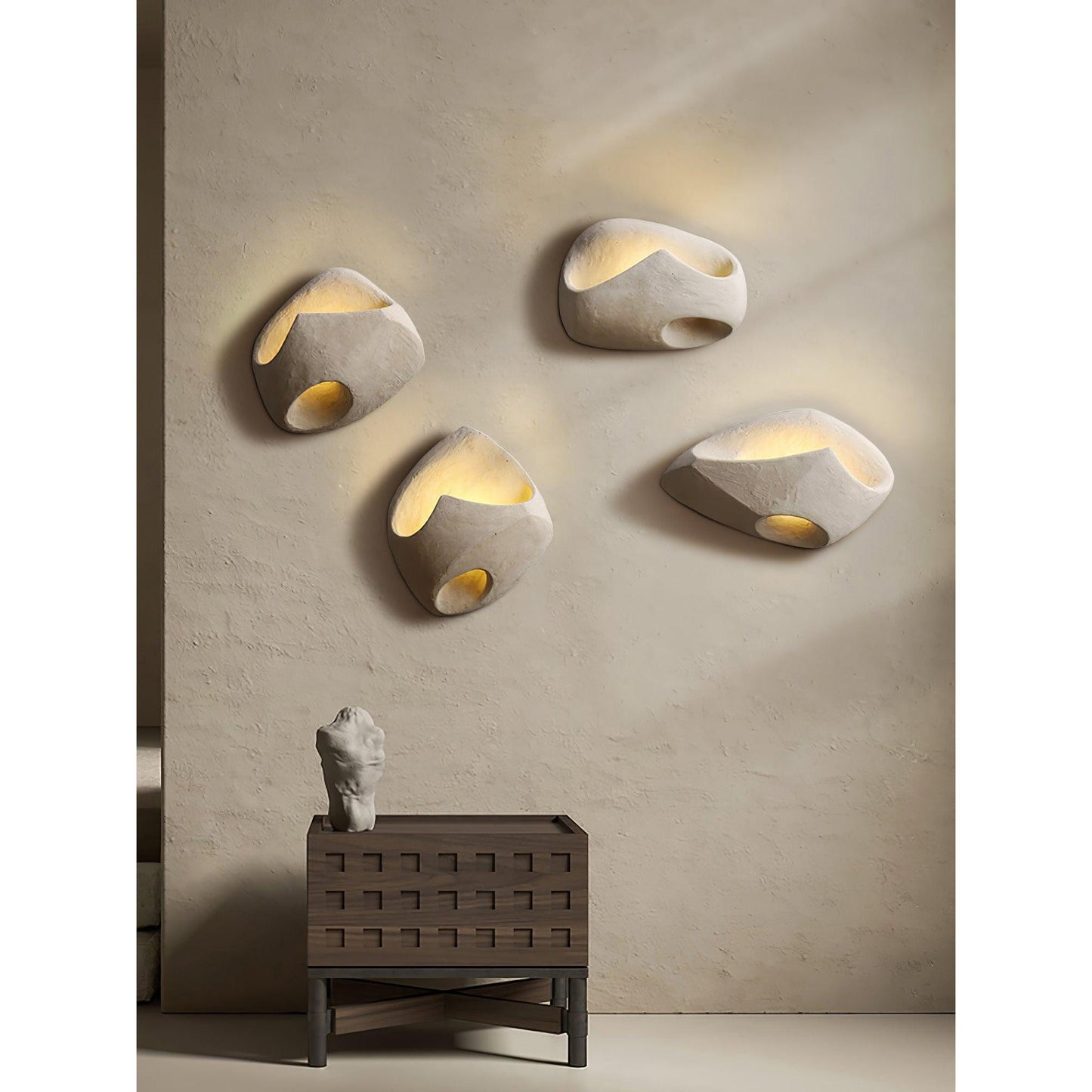 Cement Hollow Wall Lamp - Modern Minimalist Architectural Concrete Sconce