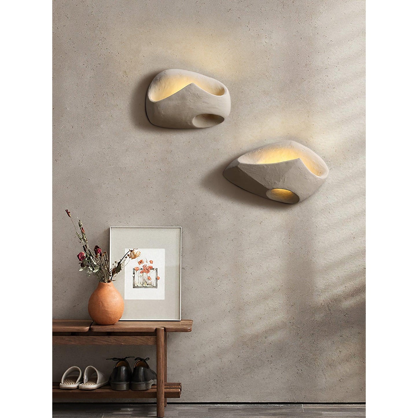 Cement Hollow Wall Lamp - Modern Minimalist Architectural Concrete Sconce