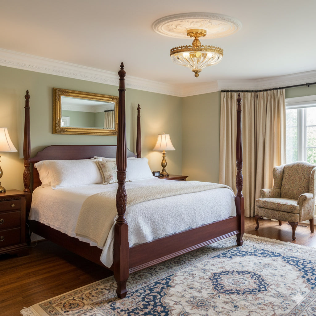 Century Ceiling Lamp - Timeless 3-Light Brass & Glass Semi-Flush Mount