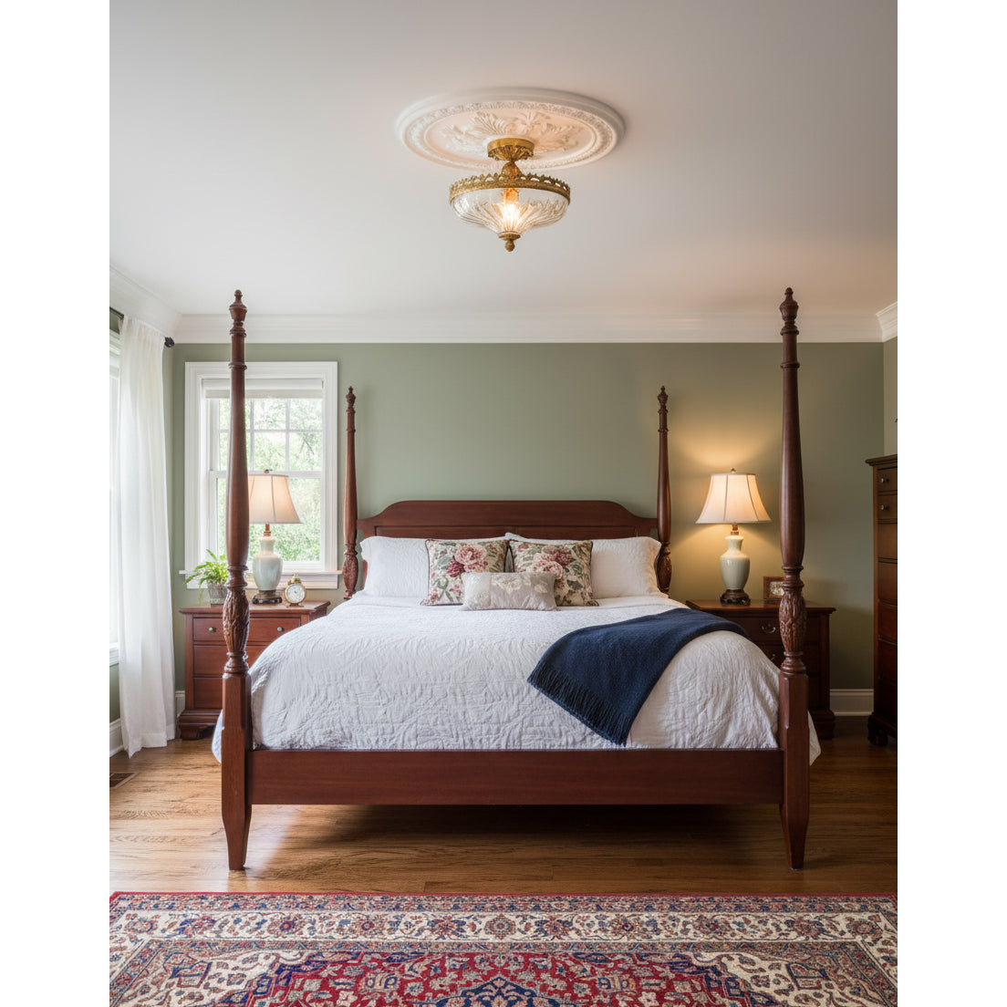 Century Ceiling Lamp - Timeless 3-Light Brass & Glass Semi-Flush Mount