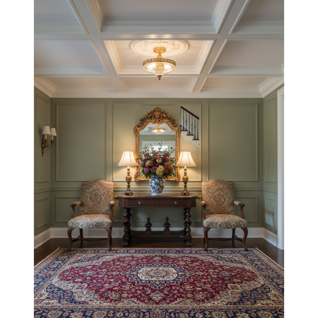 Century Ceiling Lamp - Timeless 3-Light Brass & Glass Semi-Flush Mount