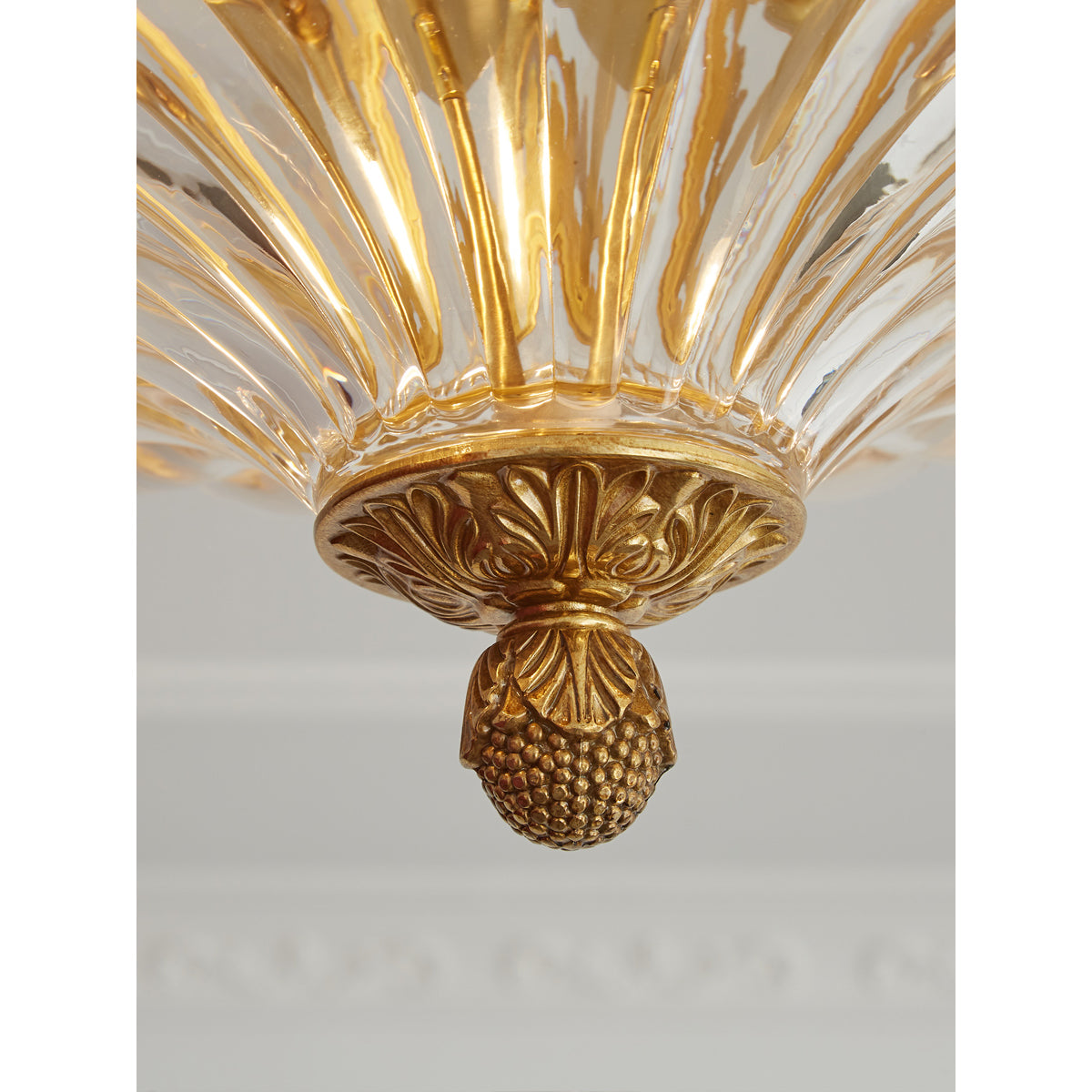 Century Ceiling Lamp - Timeless 3-Light Brass & Glass Semi-Flush Mount
