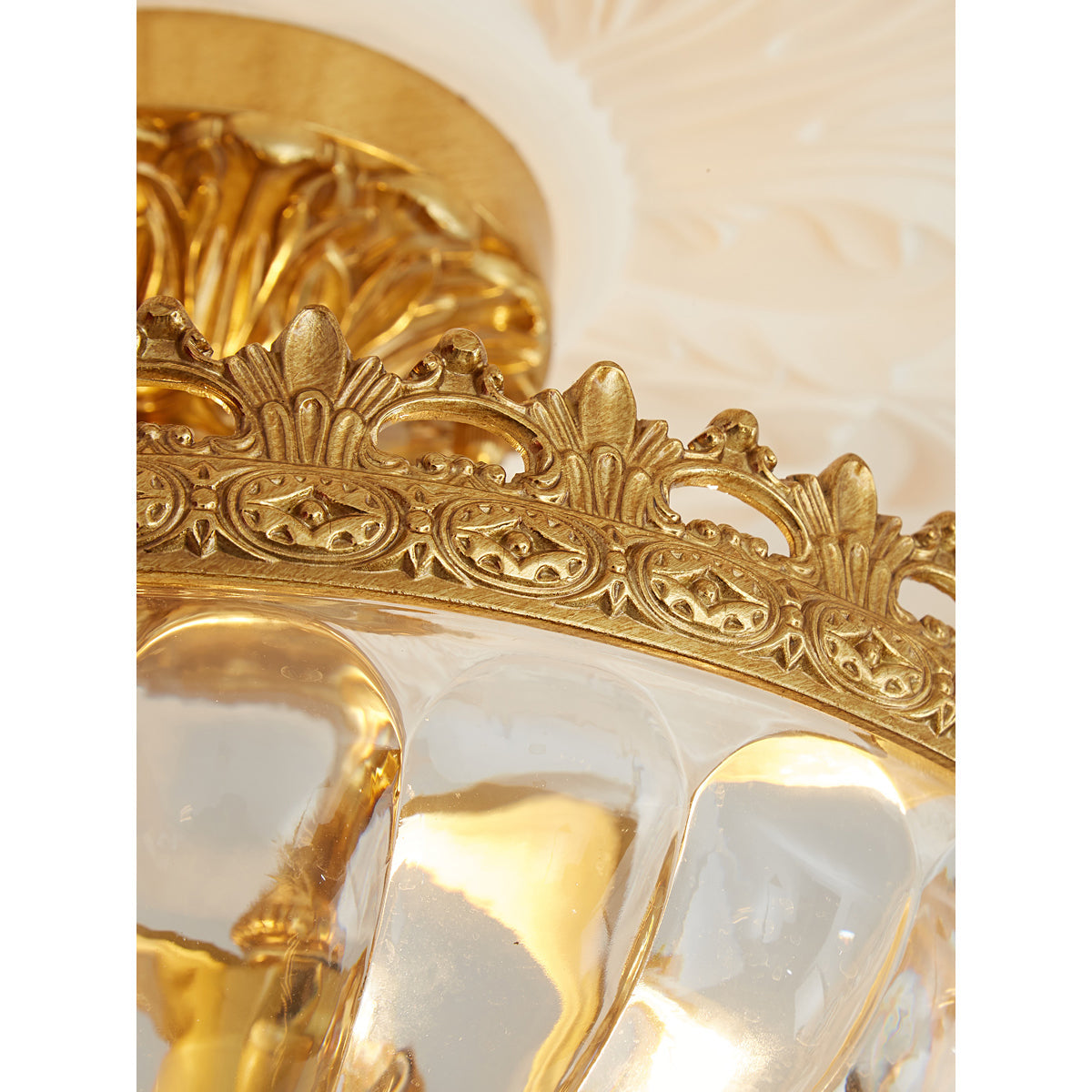 Century Ceiling Lamp - Timeless 3-Light Brass & Glass Semi-Flush Mount