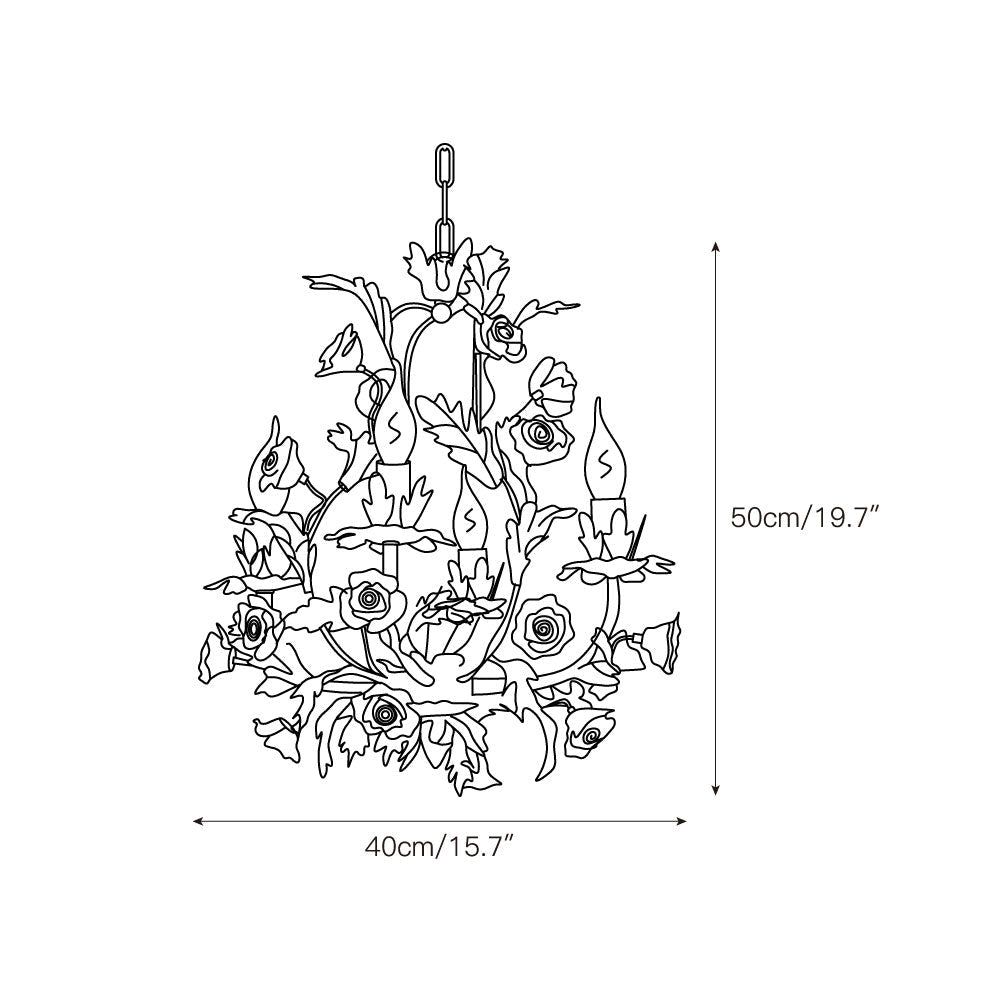 Ceramic Rose Chandelier - Luxury Handcrafted Floral 4/6/8-Light Pendant