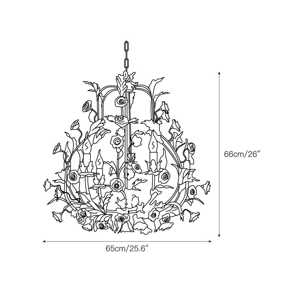 Ceramic Rose Chandelier - Luxury Handcrafted Floral 4/6/8-Light Pendant