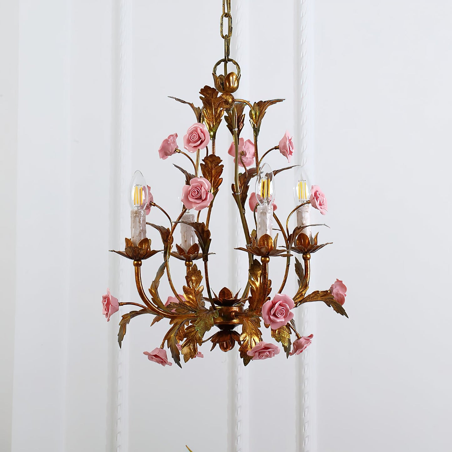 Ceramic Rose Chandelier - Luxury Handcrafted Floral 4/6/8-Light Pendant