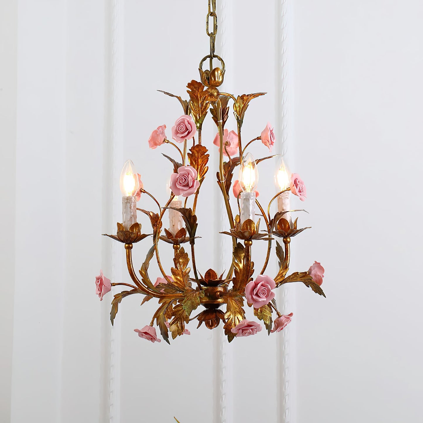 Ceramic Rose Chandelier - Luxury Handcrafted Floral 4/6/8-Light Pendant