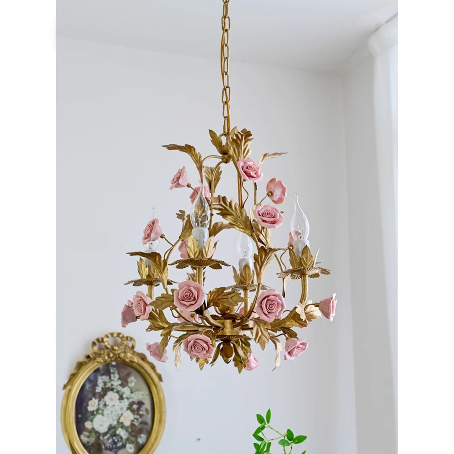 Ceramic Rose Chandelier - Luxury Handcrafted Floral 4/6/8-Light Pendant