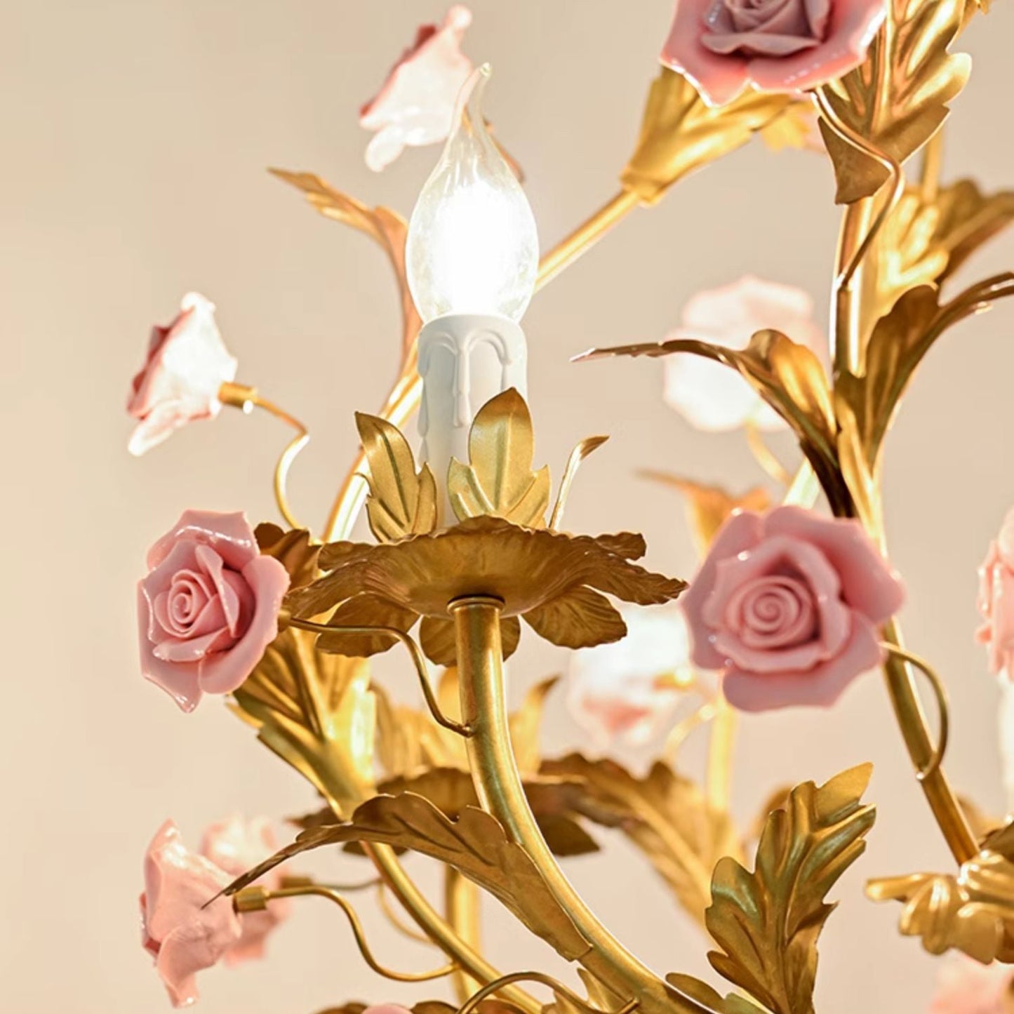 Ceramic Rose Chandelier - Luxury Handcrafted Floral 4/6/8-Light Pendant