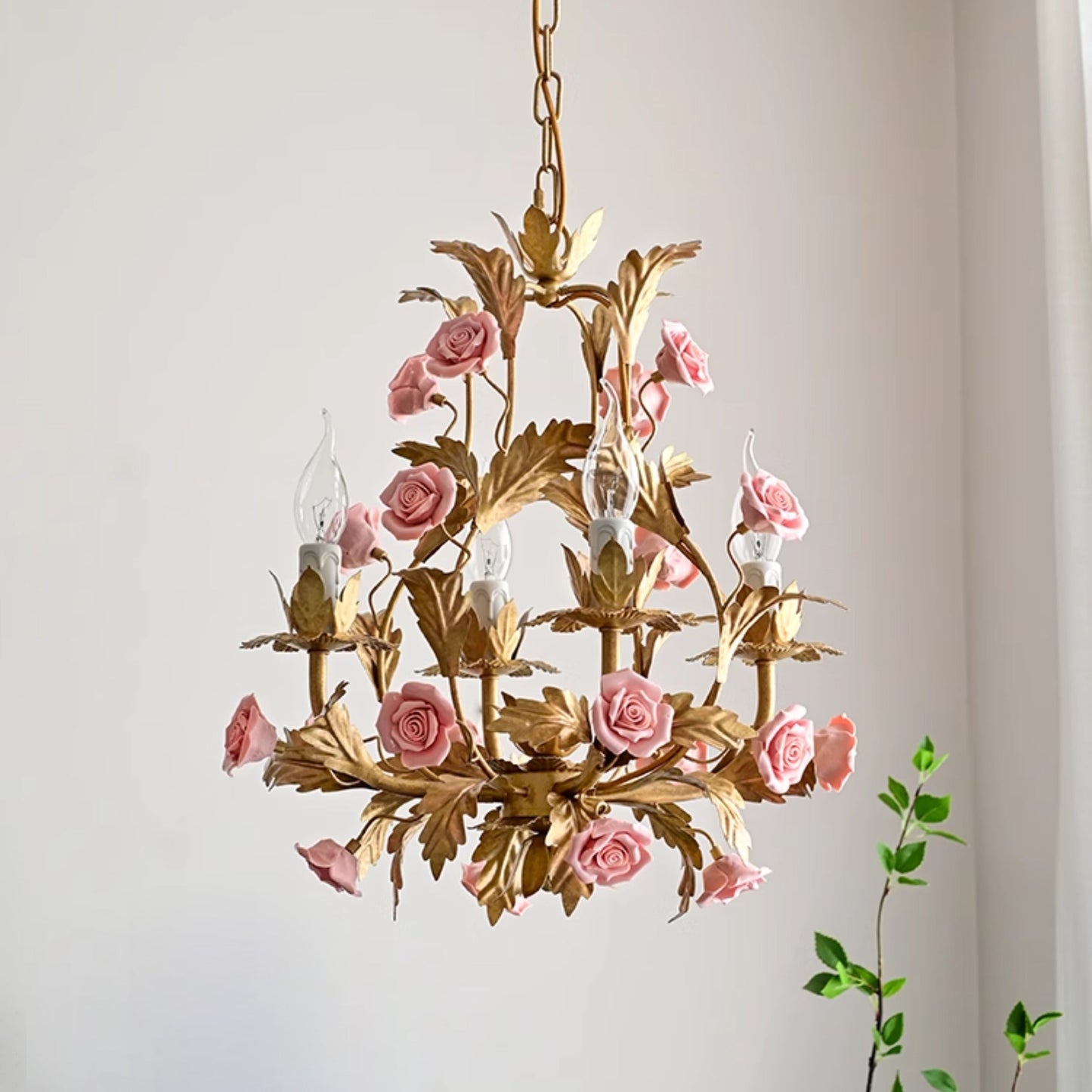 Ceramic Rose Chandelier - Luxury Handcrafted Floral 4/6/8-Light Pendant