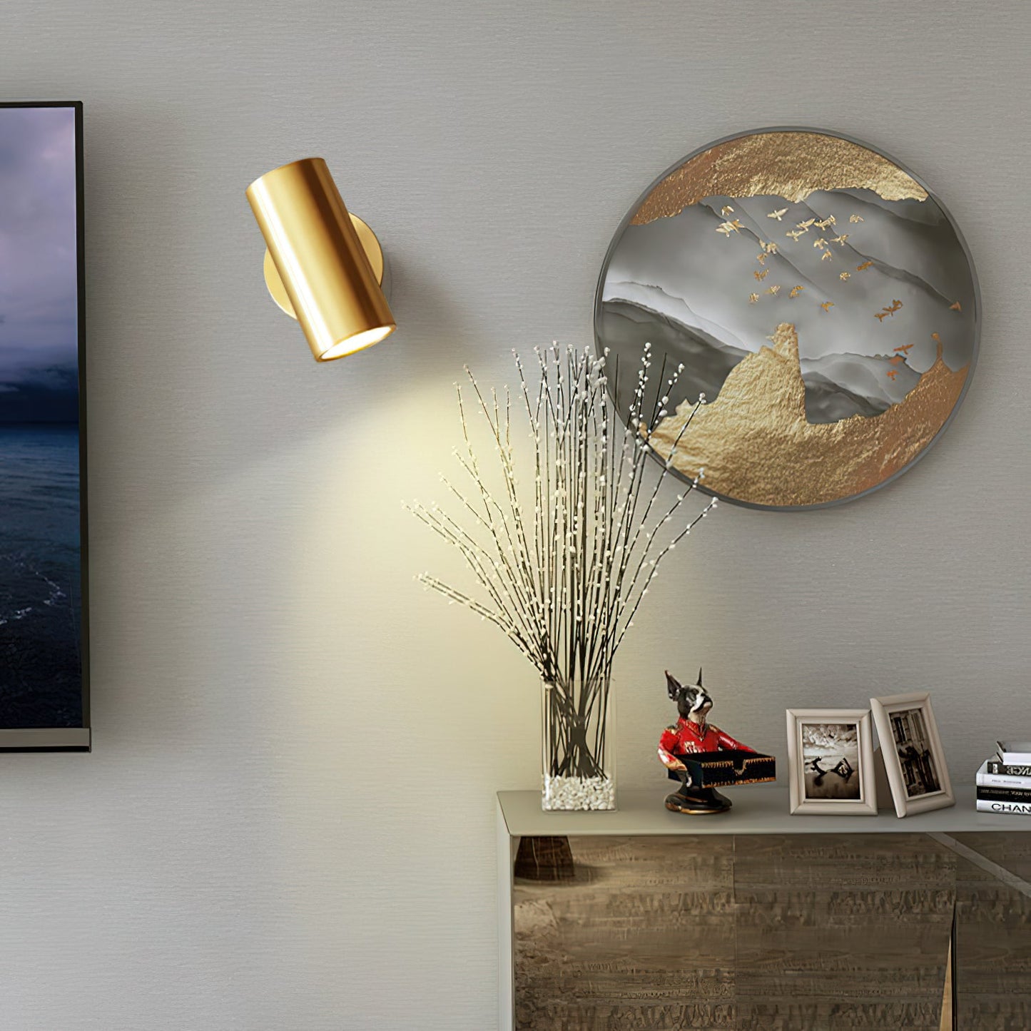 Champeaux Sconce - Minimalist Solid Brass Industrial Cylinder Wall Light