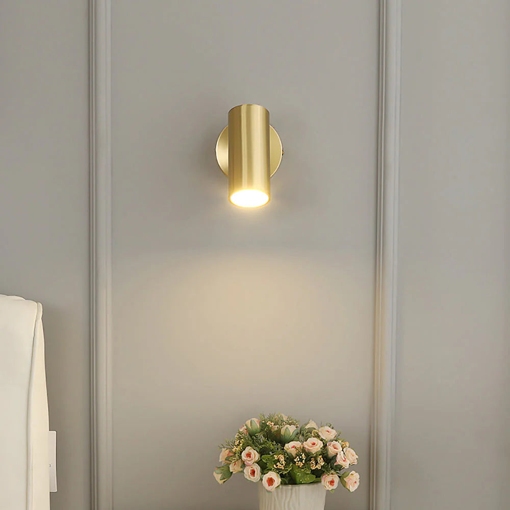 Champeaux Sconce - Minimalist Solid Brass Industrial Cylinder Wall Light