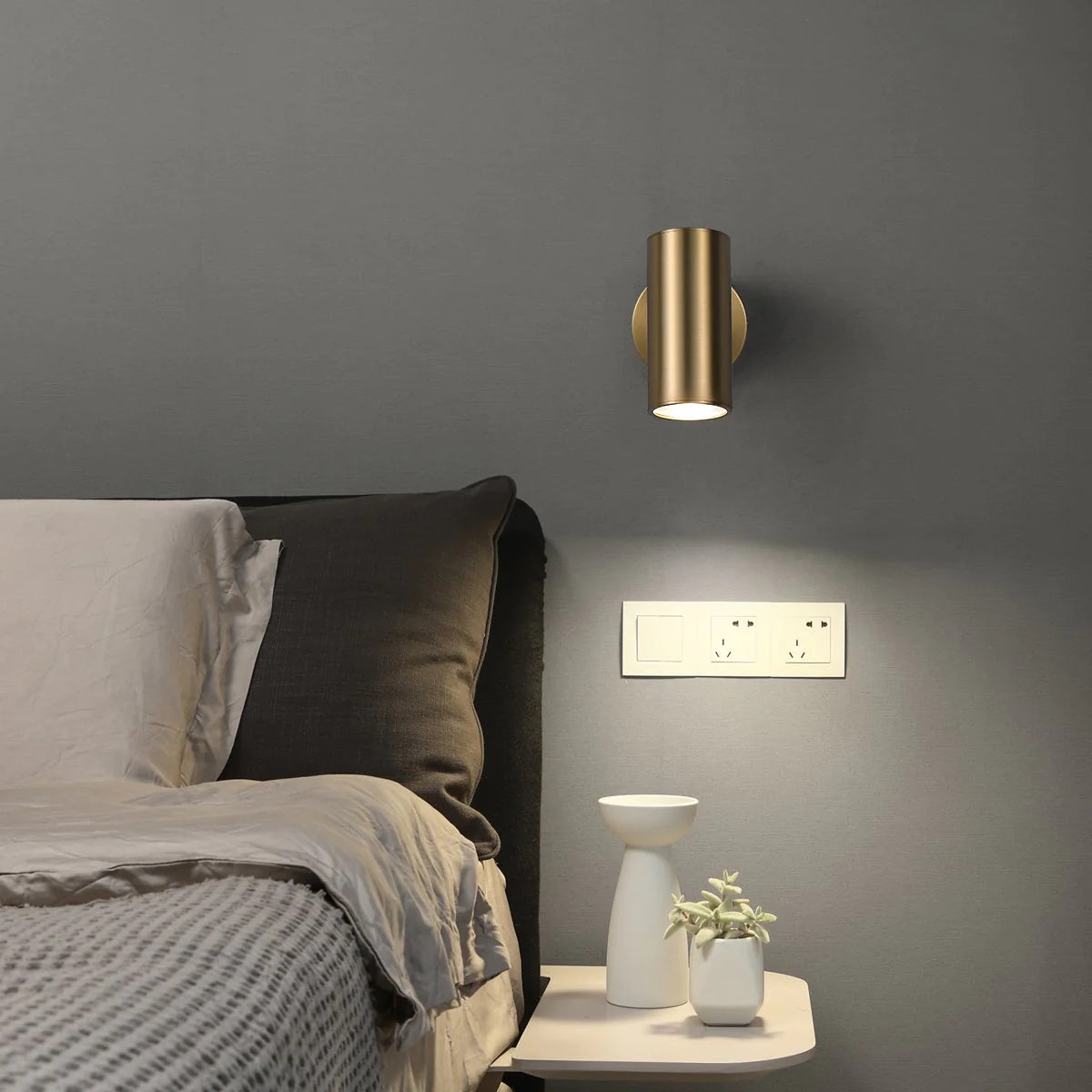 Champeaux Sconce - Minimalist Solid Brass Industrial Cylinder Wall Light