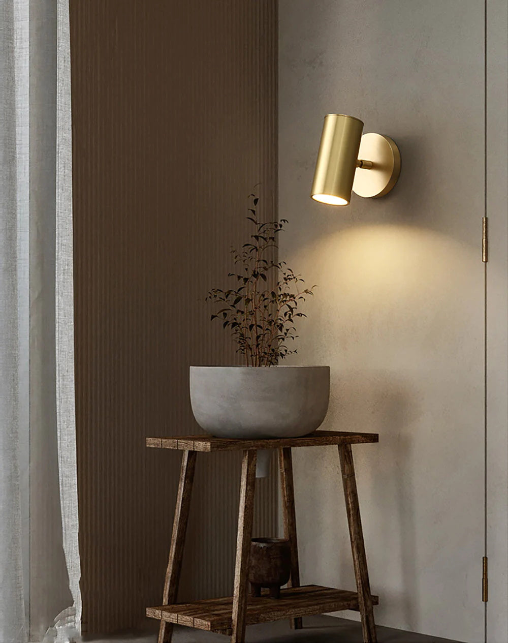 Champeaux Sconce - Minimalist Solid Brass Industrial Cylinder Wall Light