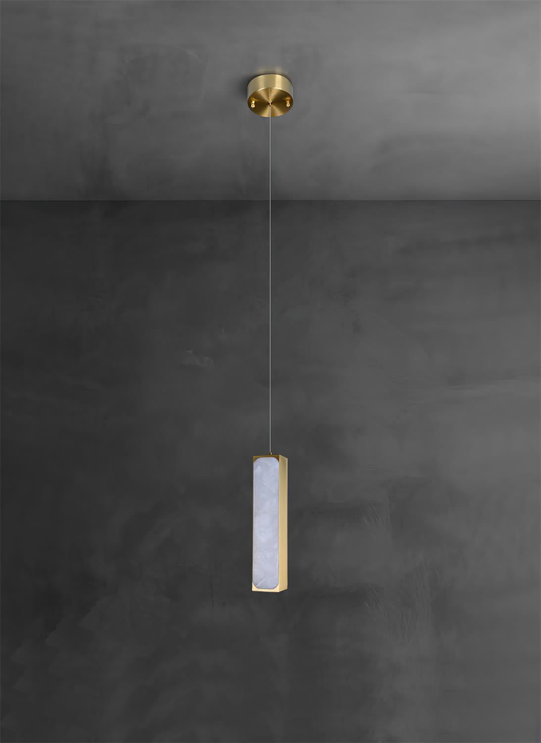 Chaos Alabaster Pendant Light - Minimalist Natural Stone LED Cylinder Drop