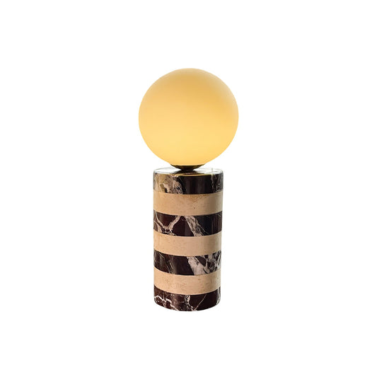 Charade Marble Table Lamp - Luxury Natural Marble & Handblown Glass Glob