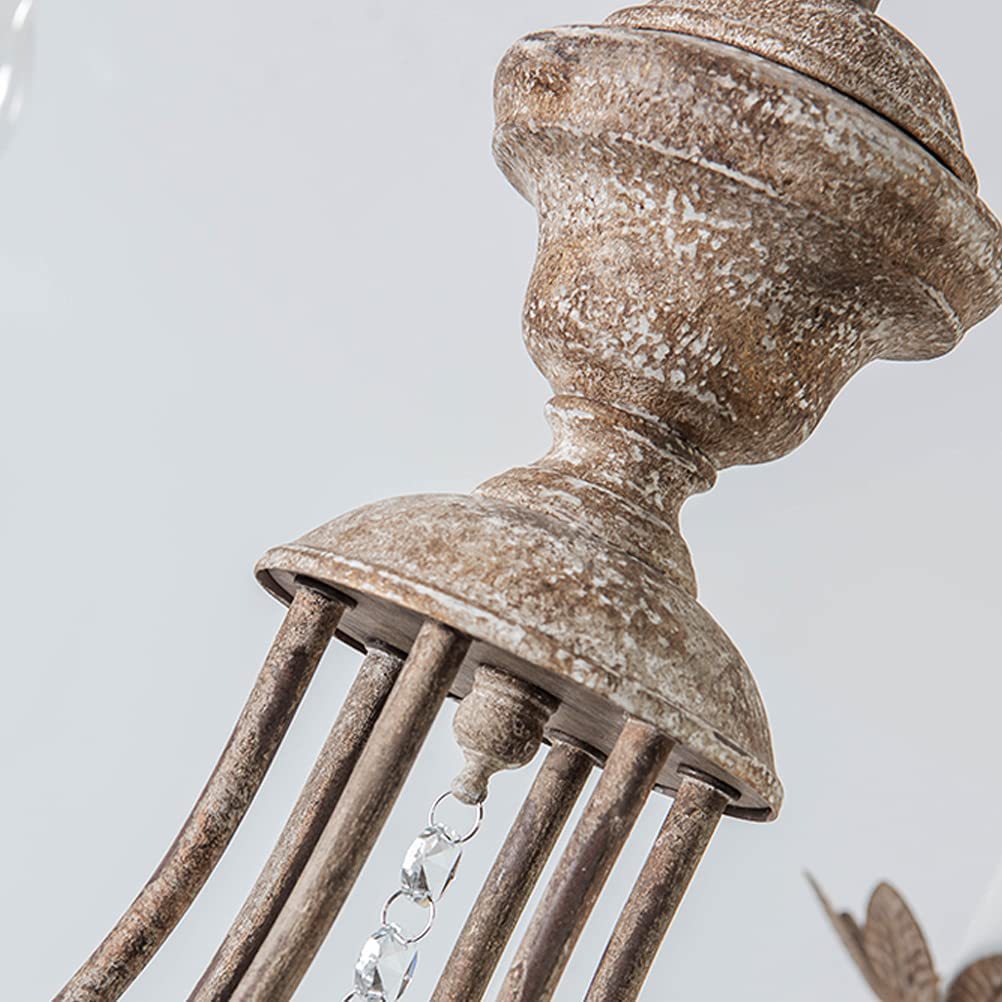 Charleston Chandelier - Large 6-Light Rustic Iron Up-Light Chandelier