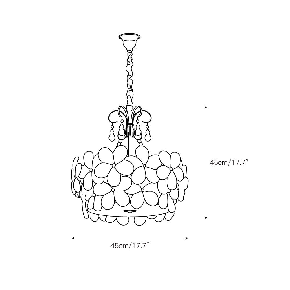 Charlotte Chandelier - Feminine Brass & Cast Glass Floral Chandelier