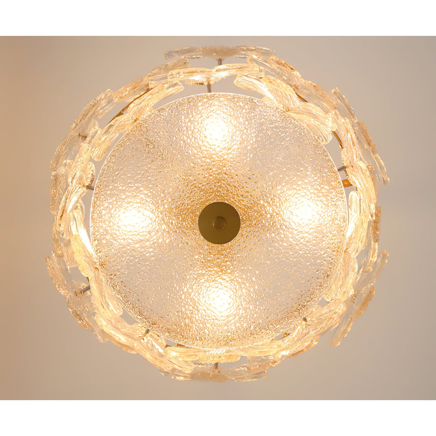 Charlotte Chandelier - Feminine Brass & Cast Glass Floral Chandelier