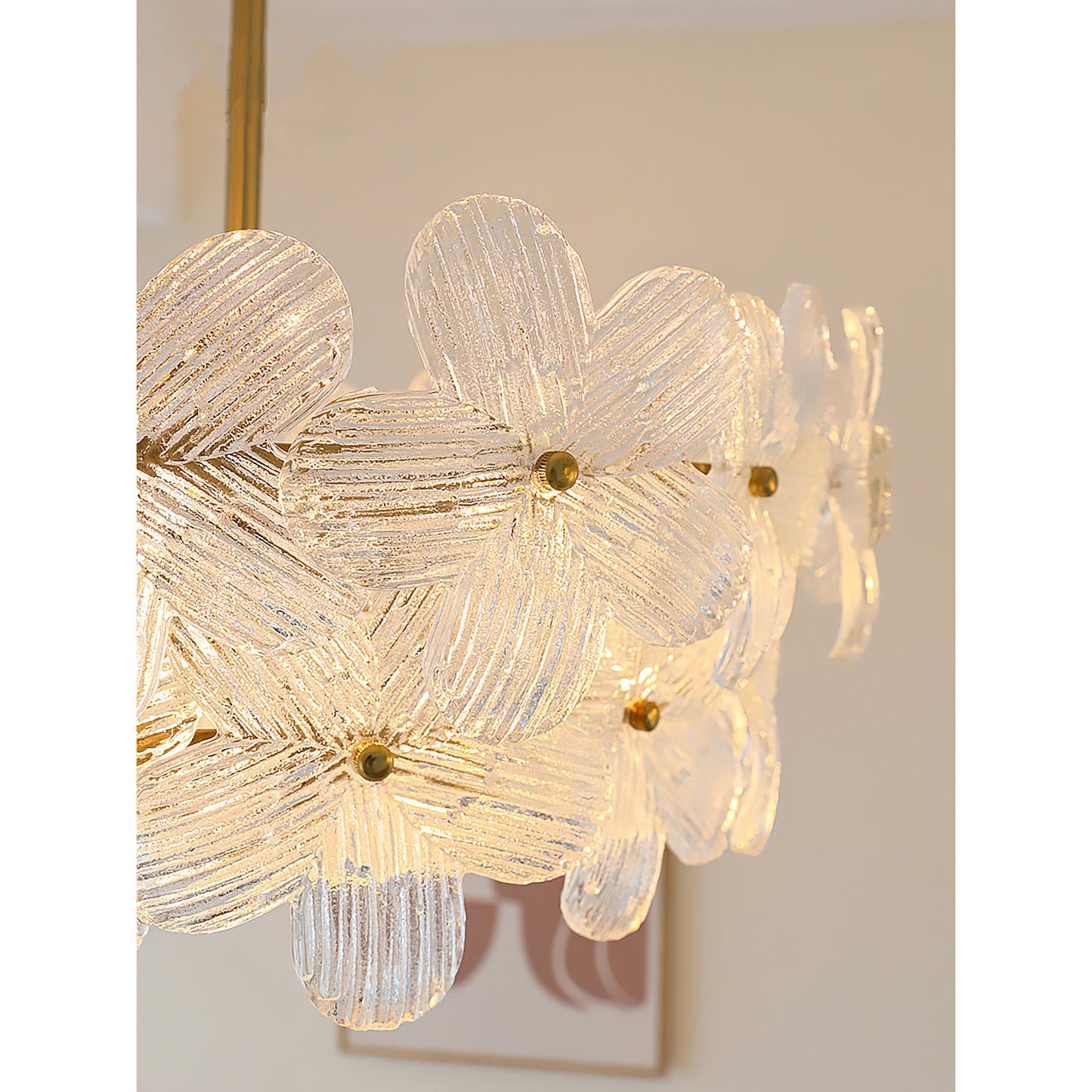 Charlotte Chandelier - Feminine Brass & Cast Glass Floral Chandelier