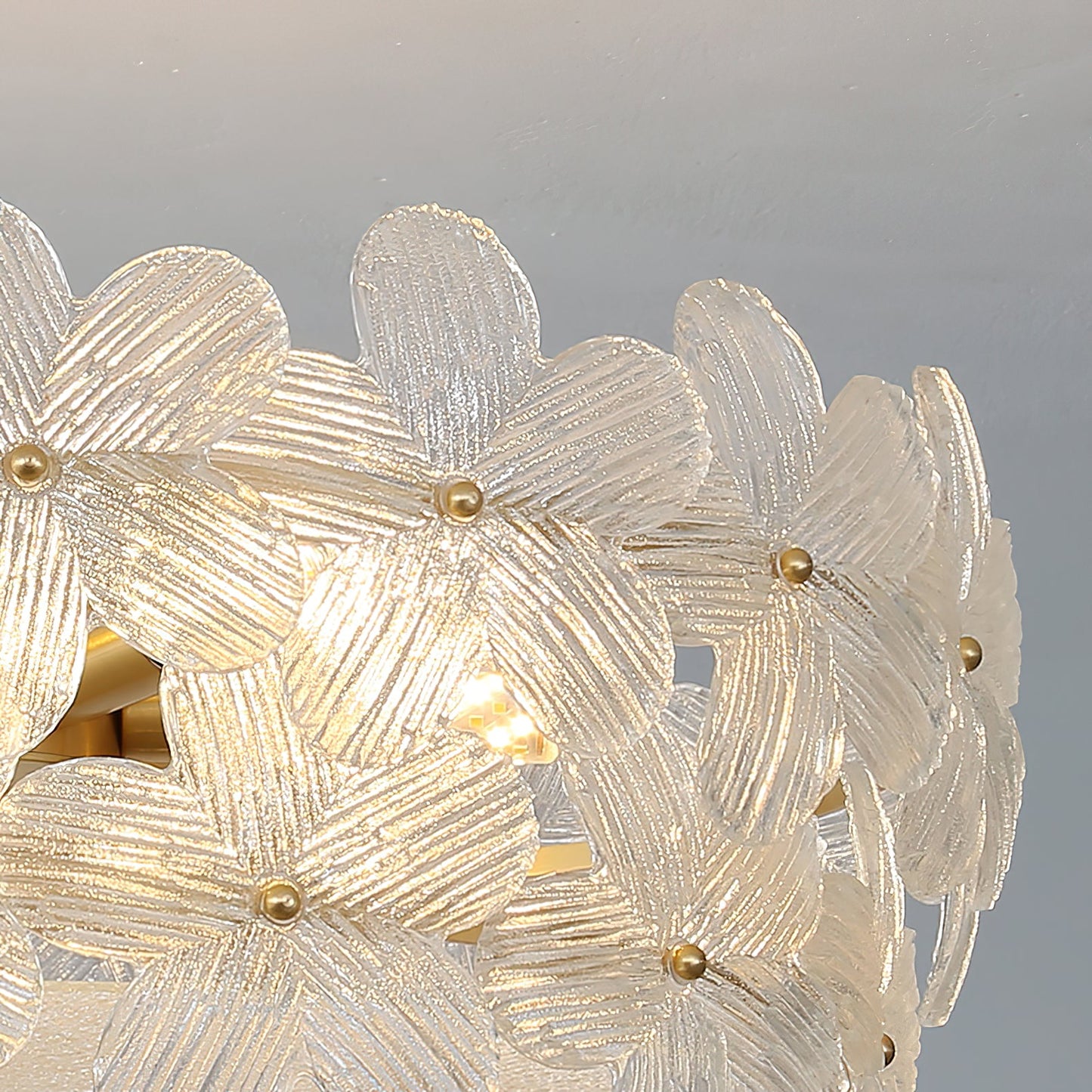 Charlotte Chandelier - Feminine Brass & Cast Glass Floral Chandelier