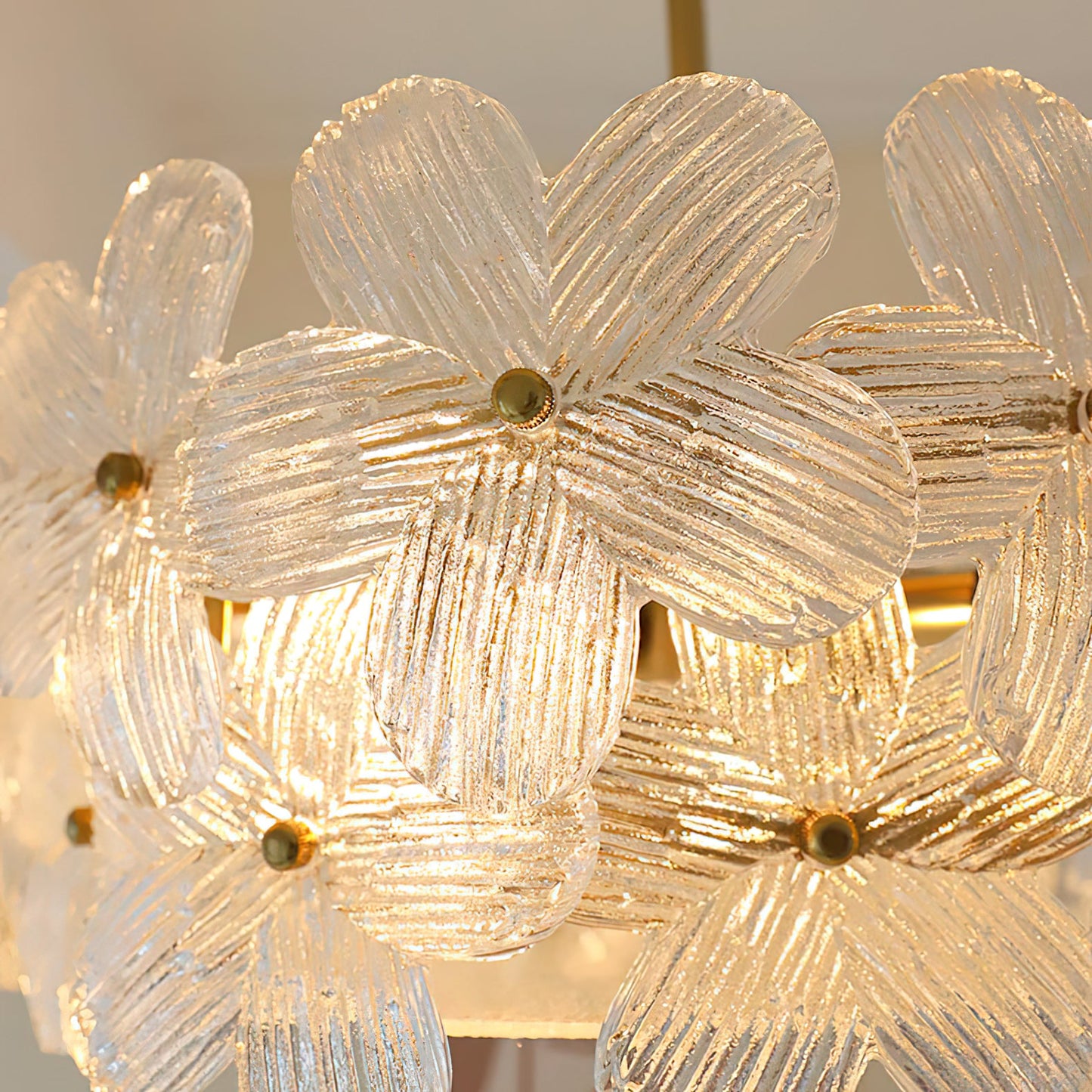 Charlotte Chandelier - Feminine Brass & Cast Glass Floral Chandelier
