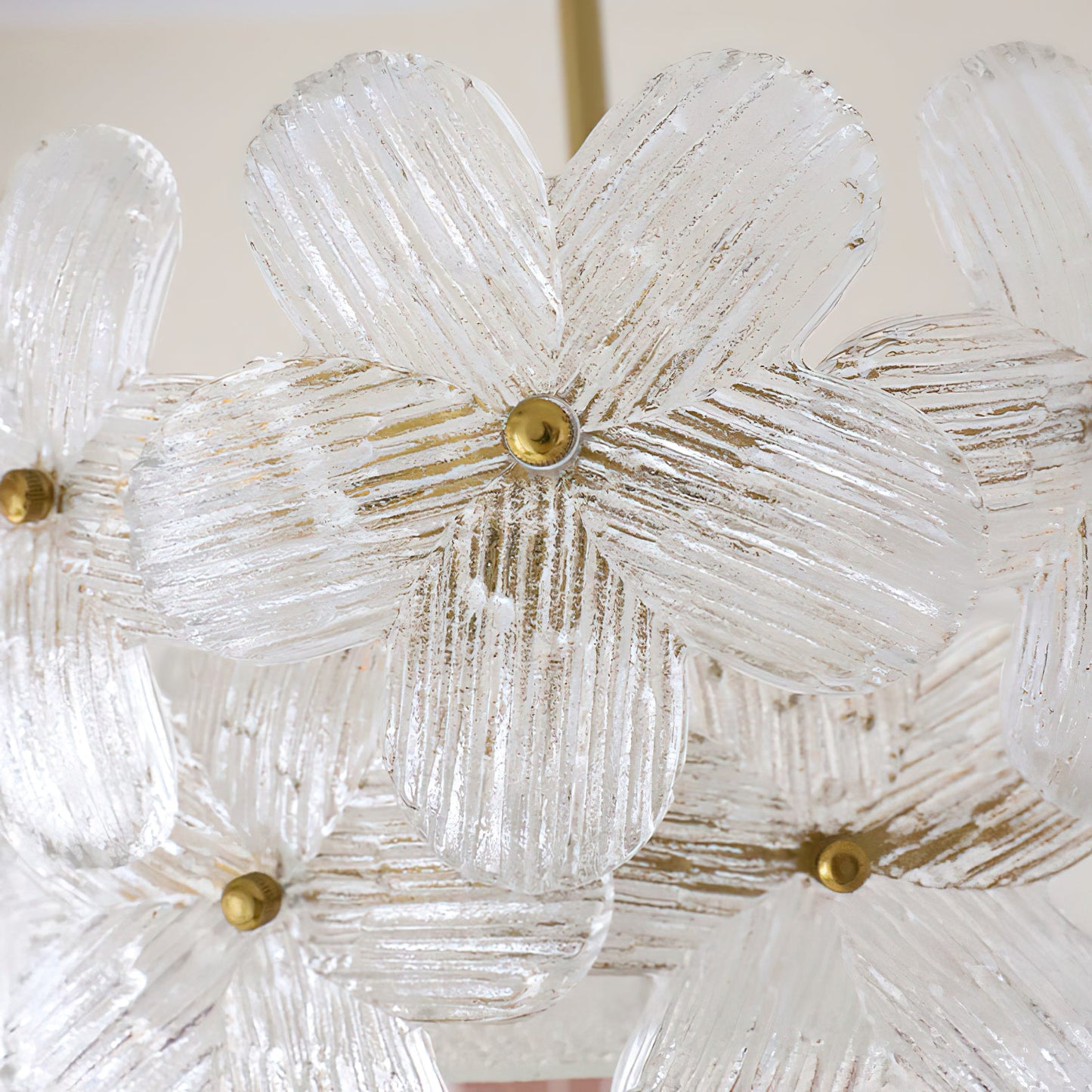 Charlotte Chandelier - Feminine Brass & Cast Glass Floral Chandelier