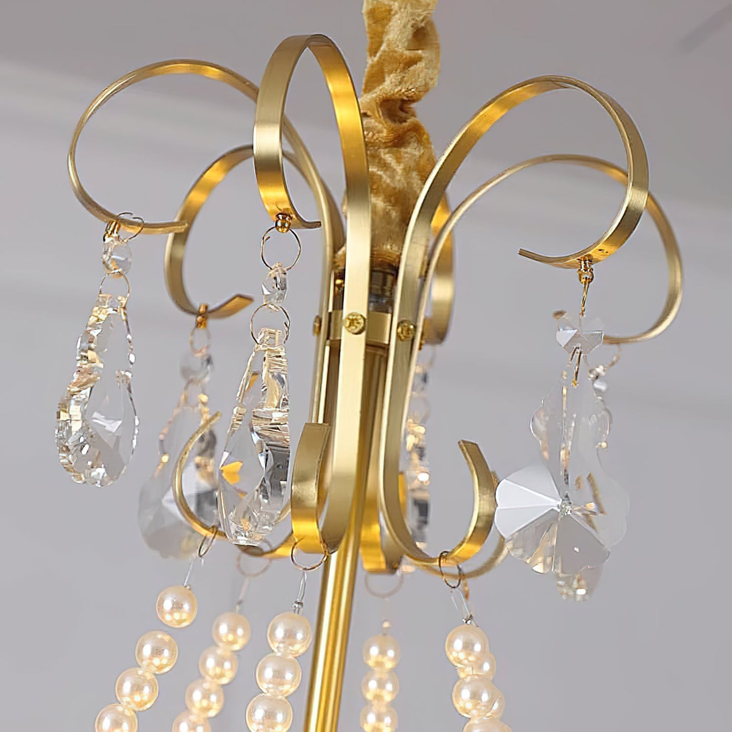 Charlotte Chandelier - Feminine Brass & Cast Glass Floral Chandelier