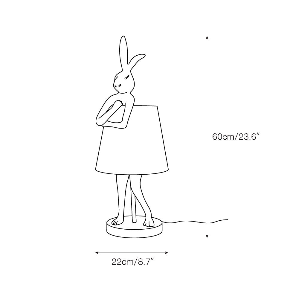 Chester Rabbit Table Lamp - Whimsical Sculptural Resin Animal Lamp