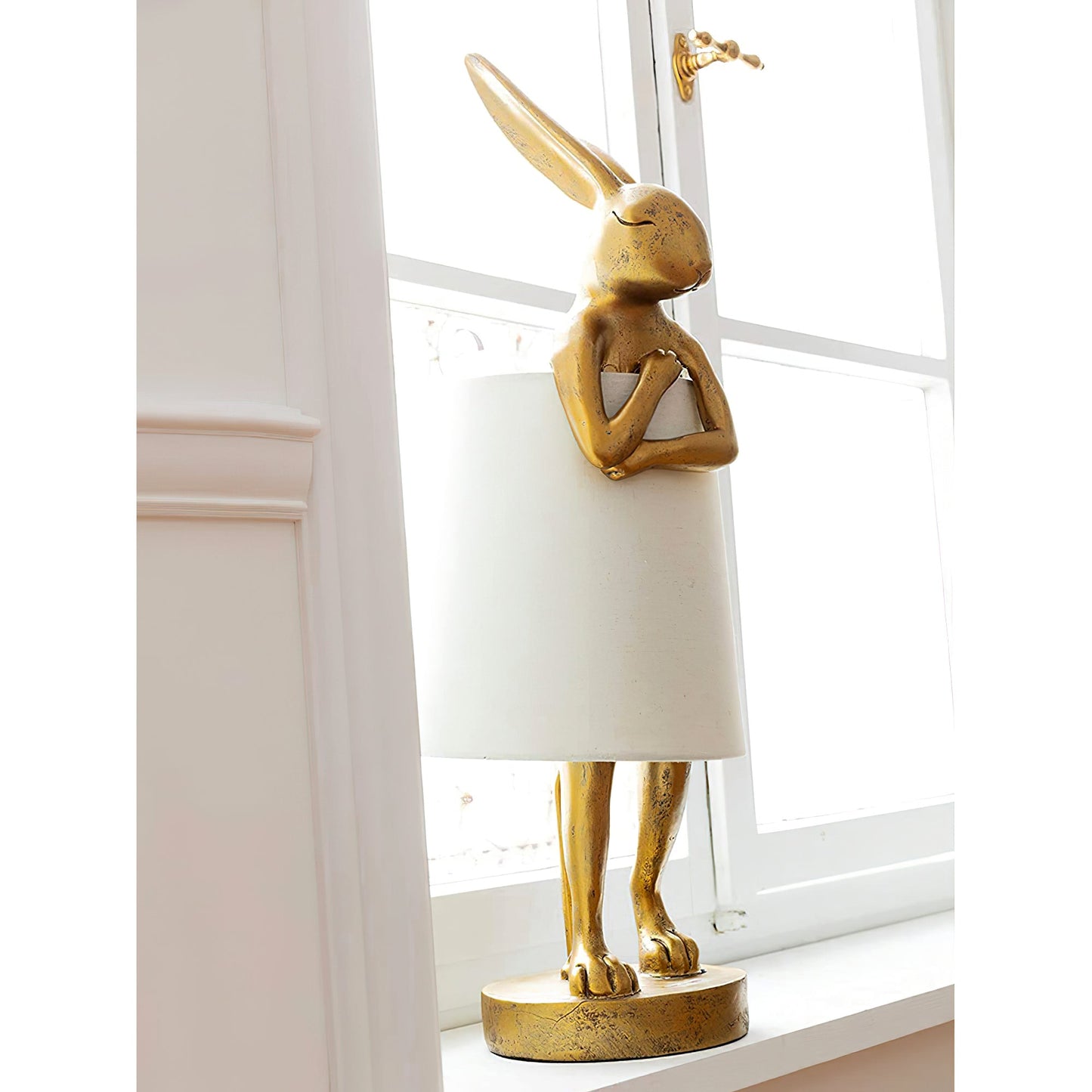 Chester Rabbit Table Lamp - Whimsical Sculptural Resin Animal Lamp