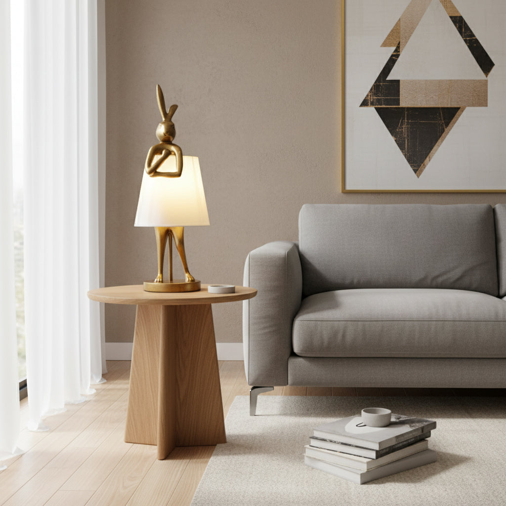 Chester Rabbit Table Lamp - Whimsical Sculptural Resin Animal Lamp