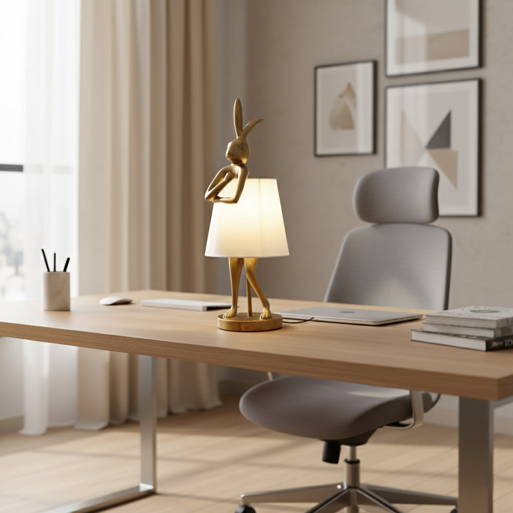 Chester Rabbit Table Lamp - Whimsical Sculptural Resin Animal Lamp