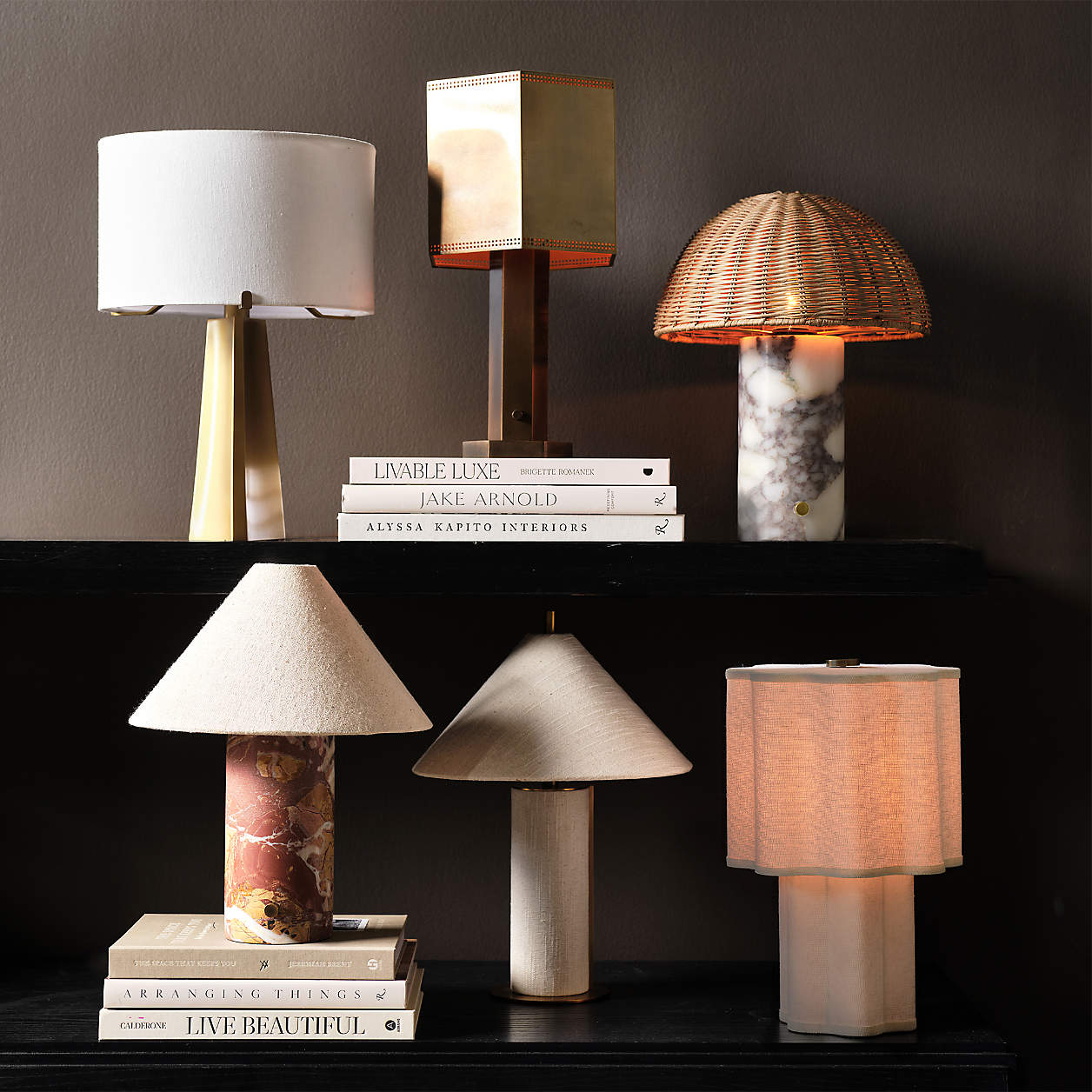 Chez Marble Table Lamp - Luxury Natural Marble & Fabric Bedside Light