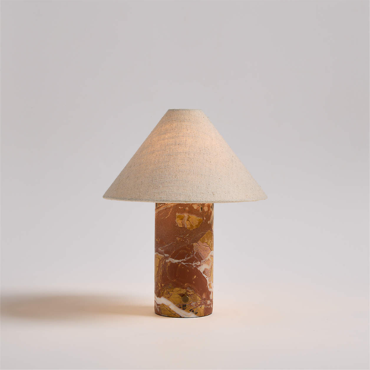 Chez Marble Table Lamp - Luxury Natural Marble & Fabric Bedside Light