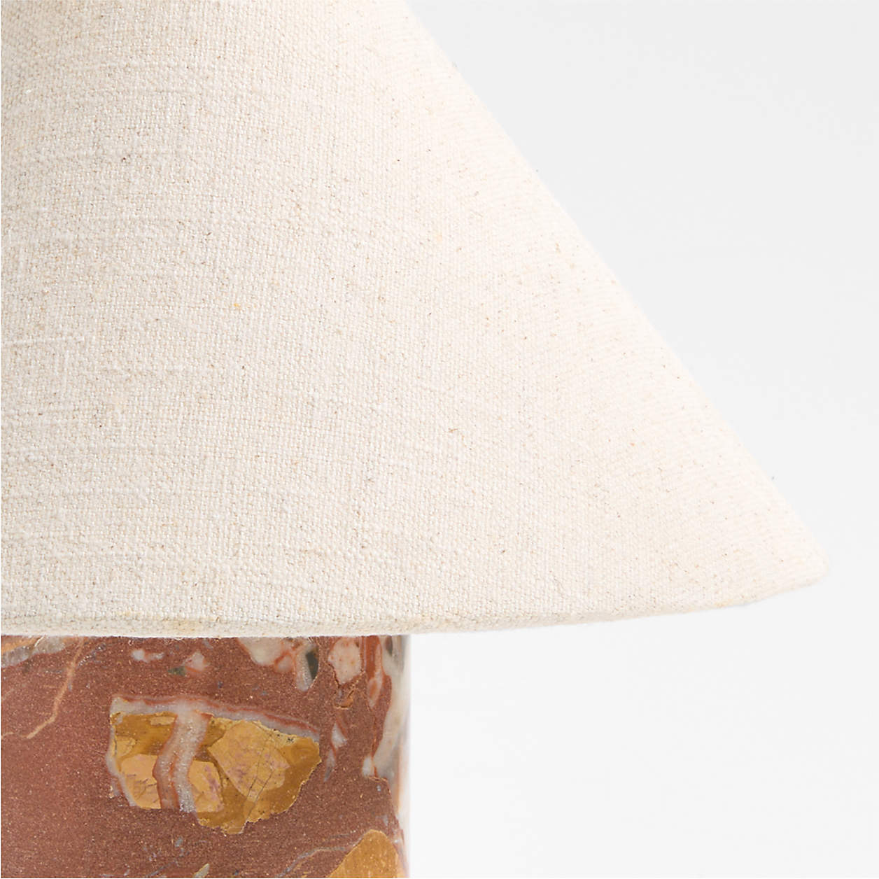 Chez Marble Table Lamp - Luxury Natural Marble & Fabric Bedside Light