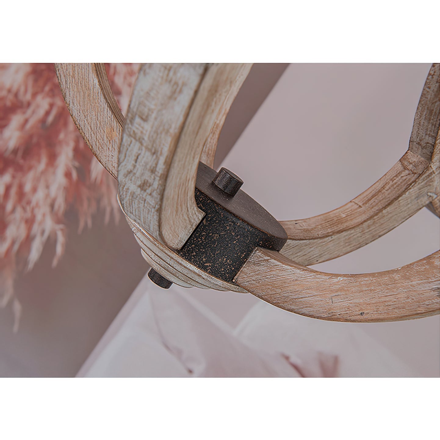 Winton Rustic Candlestick Chandelier - 5-Light Hand-Carved Distressed Wood Hanging Lamp | Farmhouse Cottage Chic Pendant