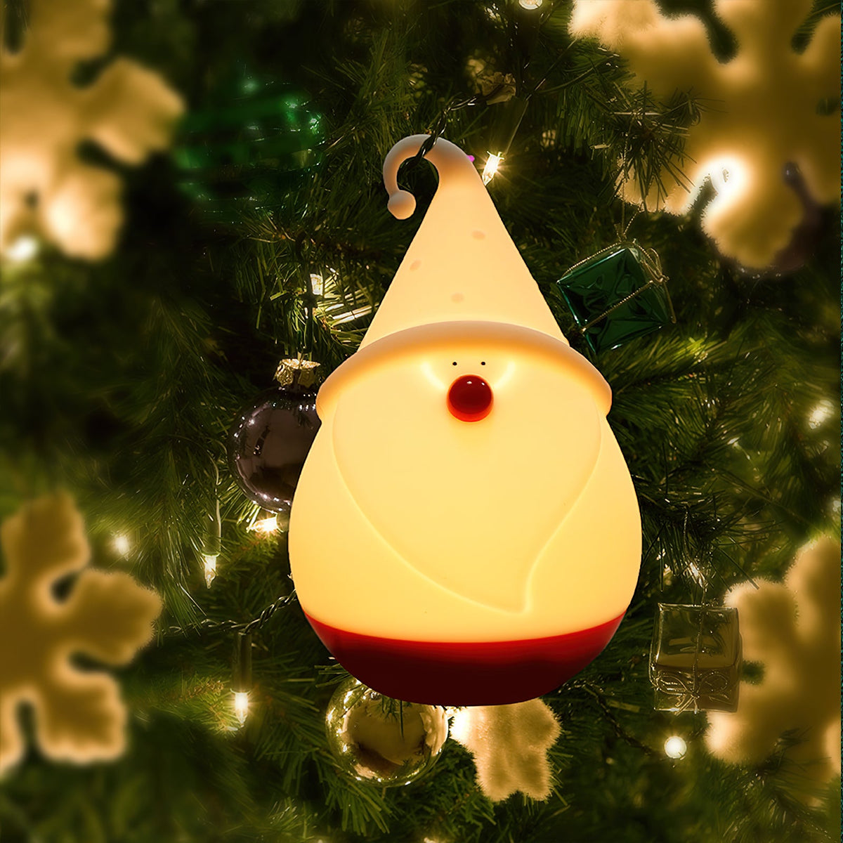 Snowman Night Light (Built-in Battery) - Rechargeable Silicone Holiday Lamp | Soft LED Nursery & Christmas Light