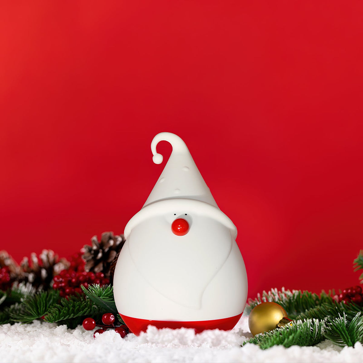 Snowman Night Light (Built-in Battery) - Rechargeable Silicone Holiday Lamp | Soft LED Nursery & Christmas Light