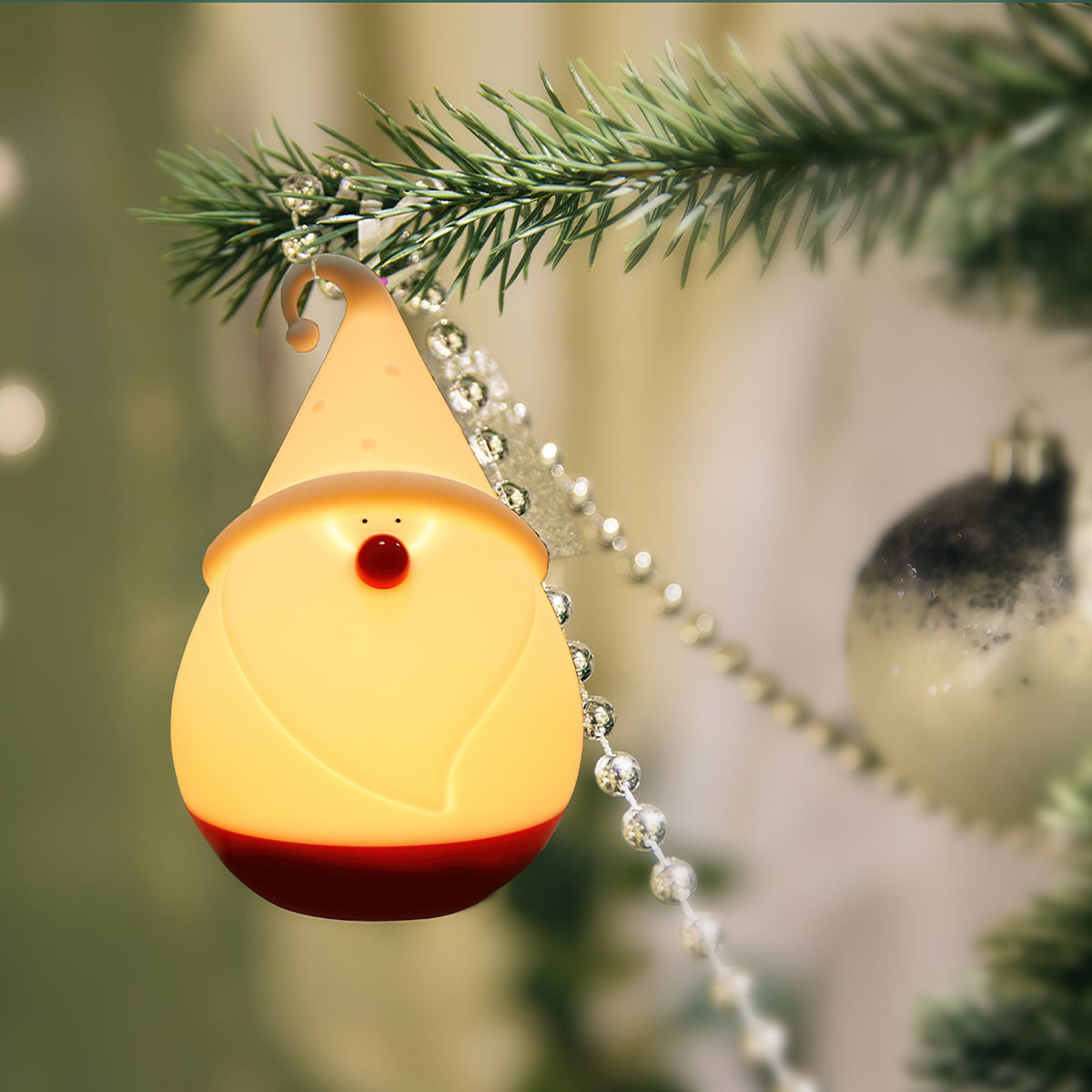 Snowman Night Light (Built-in Battery) - Rechargeable Silicone Holiday Lamp | Soft LED Nursery & Christmas Light