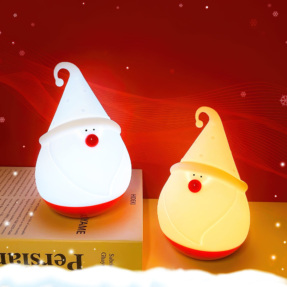 Snowman Night Light (Built-in Battery) - Rechargeable Silicone Holiday Lamp | Soft LED Nursery & Christmas Light