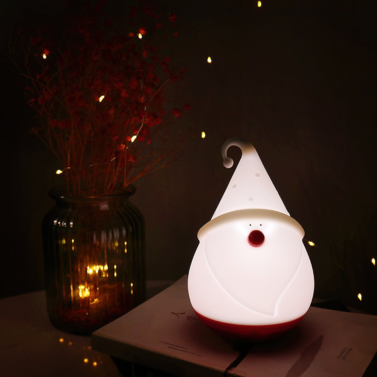Snowman Night Light (Built-in Battery) - Rechargeable Silicone Holiday Lamp | Soft LED Nursery & Christmas Light