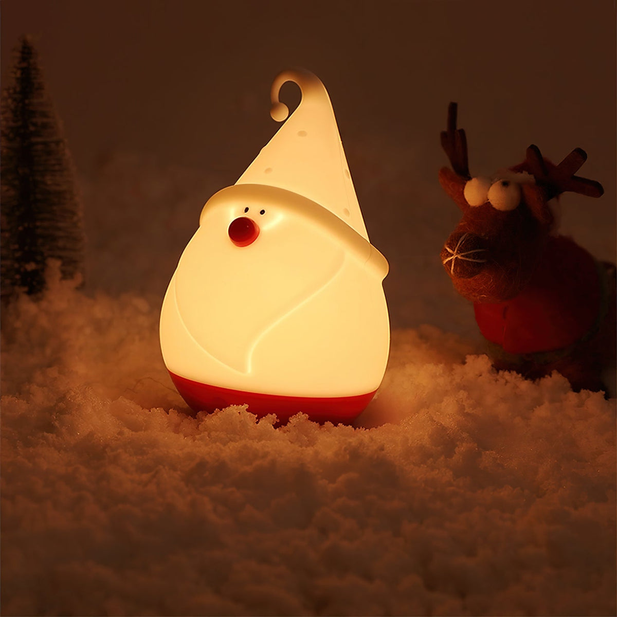 Snowman Night Light (Built-in Battery) - Rechargeable Silicone Holiday Lamp | Soft LED Nursery & Christmas Light