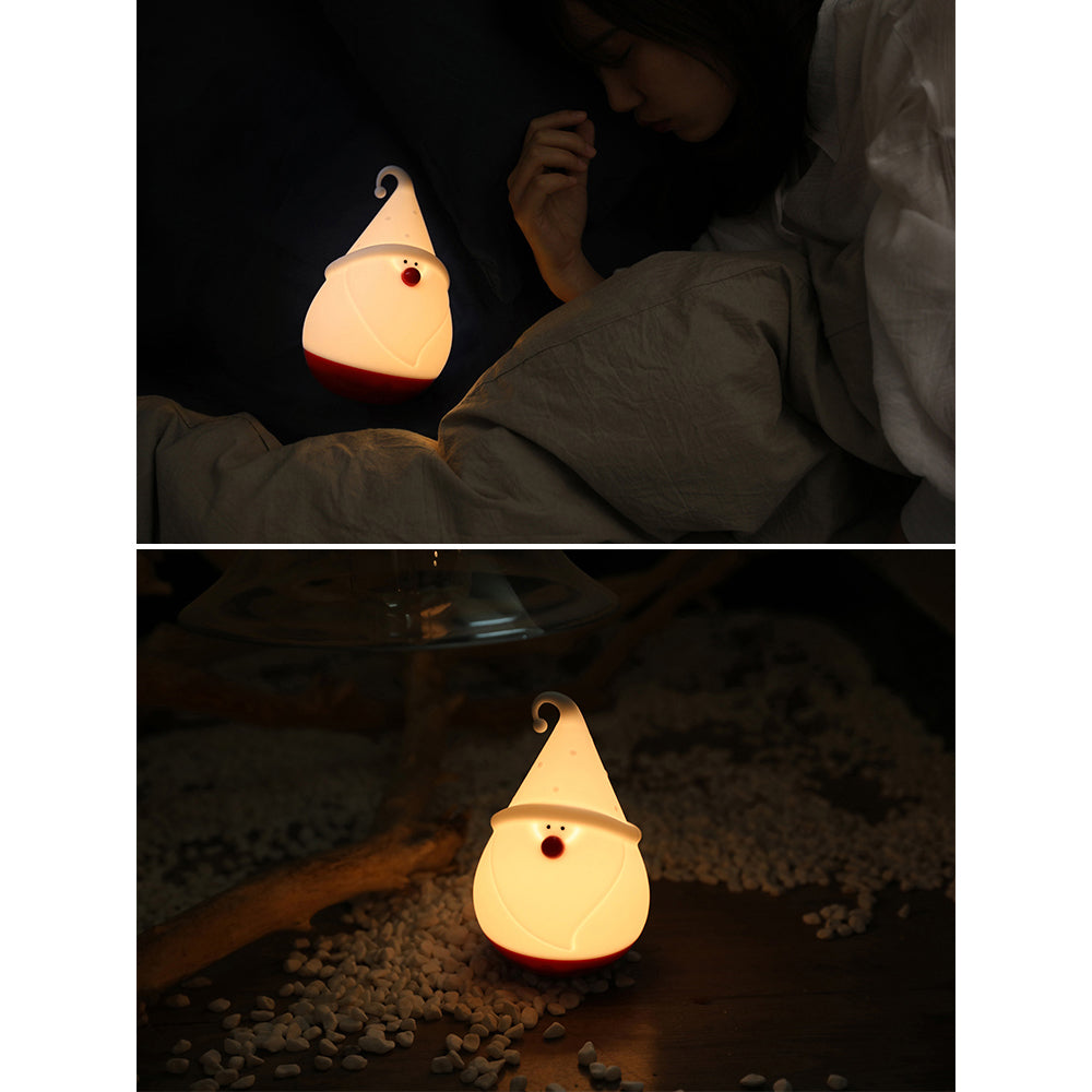 Snowman Night Light (Built-in Battery) - Rechargeable Silicone Holiday Lamp | Soft LED Nursery & Christmas Light