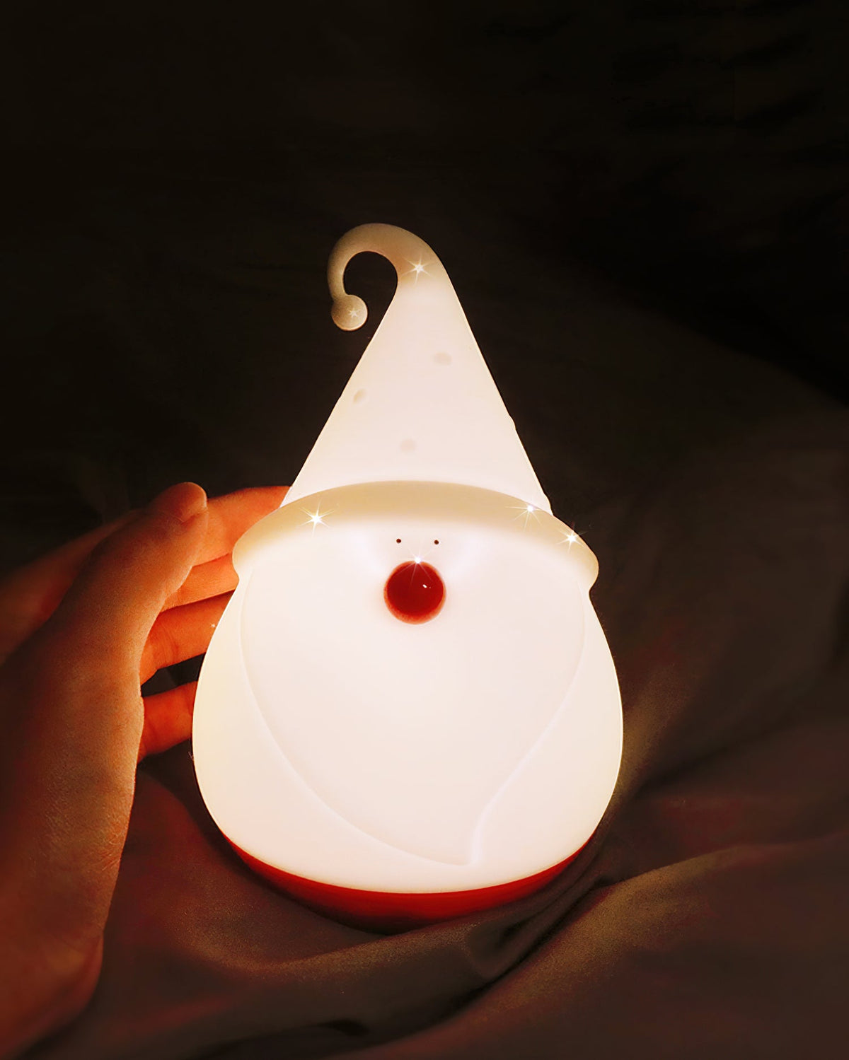 Snowman Night Light (Built-in Battery) - Rechargeable Silicone Holiday Lamp | Soft LED Nursery & Christmas Light